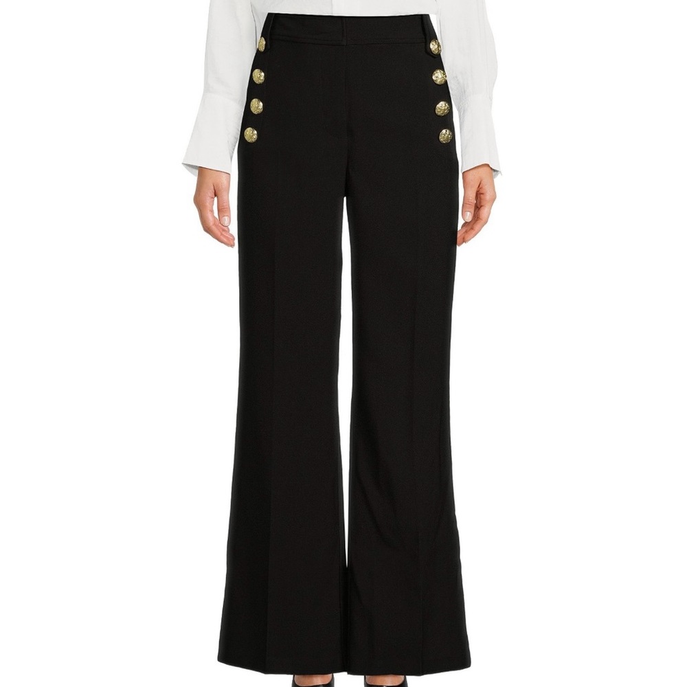 Gibson Latimer Button Front High Rise Tapered Trousers